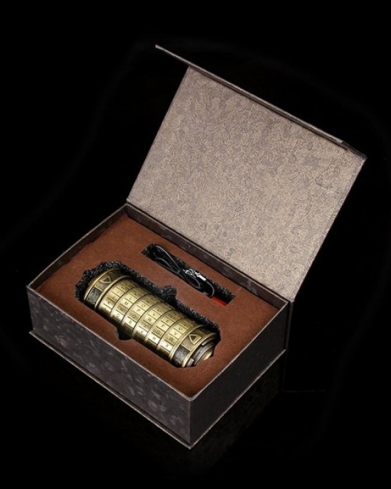 Retro Gift Box Cylinder Lockbox Da Vinci Code Alphabet Locks Cylindrical Lock
