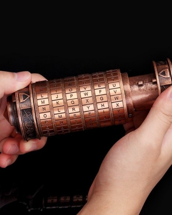 Retro Gift Box Cylinder Lockbox Da Vinci Code Alphabet Locks Cylindrical Lock