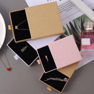 Necklace Display Box Thin Kraft Paper Drawer Gift Package Box for Friend