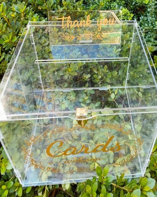 Acrylic Wedding Card Box Clear Gift Card Box DIY Envelop Money Card Box