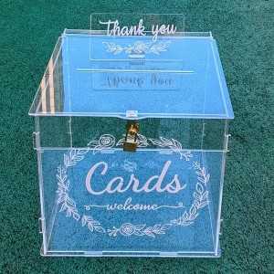 Acrylic Wedding Card Box Clear Gift Card Box DIY Envelop Money Card Box