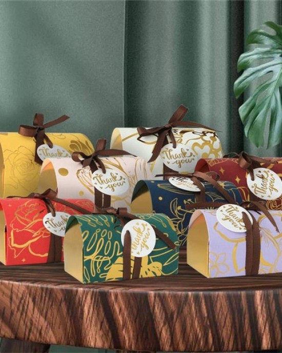 Set of 50 Decorative Candy Box Gift Containers for Memorable Gatherings