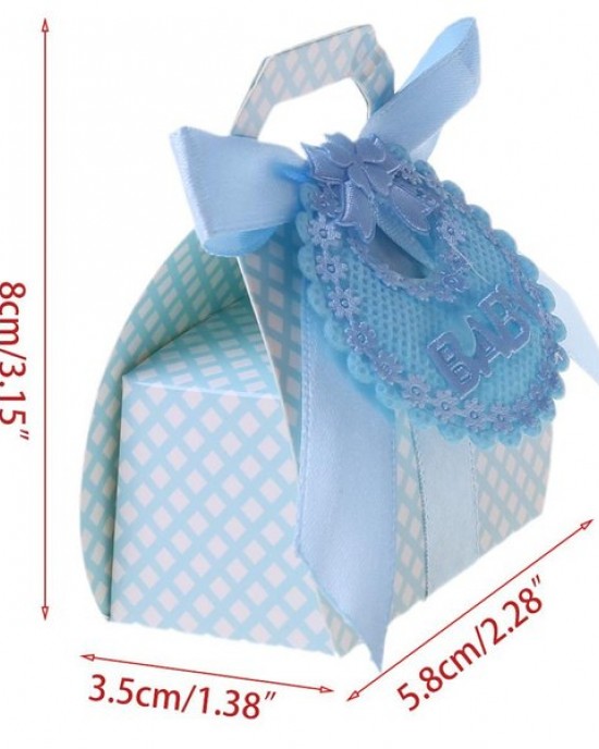 12Pcs Candy Boxes with Ribbon for Baby Shower Christening Party Favor Gift DIY 9370
