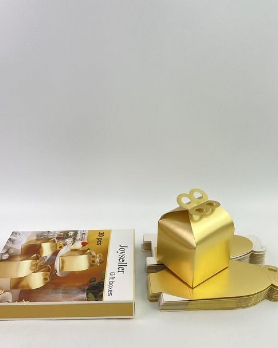 Joyseller Gift boxes,Gold Party Favor Boxes, Small Treat Boxes Metallic Candy Goodie