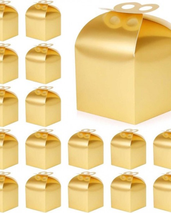 Joyseller Gift boxes,Gold Party Favor Boxes, Small Treat Boxes Metallic Candy Goodie