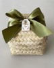 Handwoven Bamboo Gift Box with Lid, Natural Square Storage Basket for Home Decor