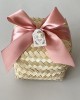 Handwoven Bamboo Gift Box with Lid, Natural Square Storage Basket for Home Decor