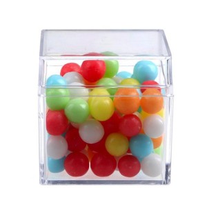 12pcs Clear Acrylic Square Cube Candy Box Treat Gift Boxes Containers for Wedding Party 733f
