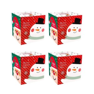 Set of 4 Durable Christmas Themed Gift Boxes Elegant Christmas Gift Wrap Boxes for Family