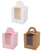 Packaging Box Transparent forApp1eBoxes with Open Window and Handle for Small Pastry Cake