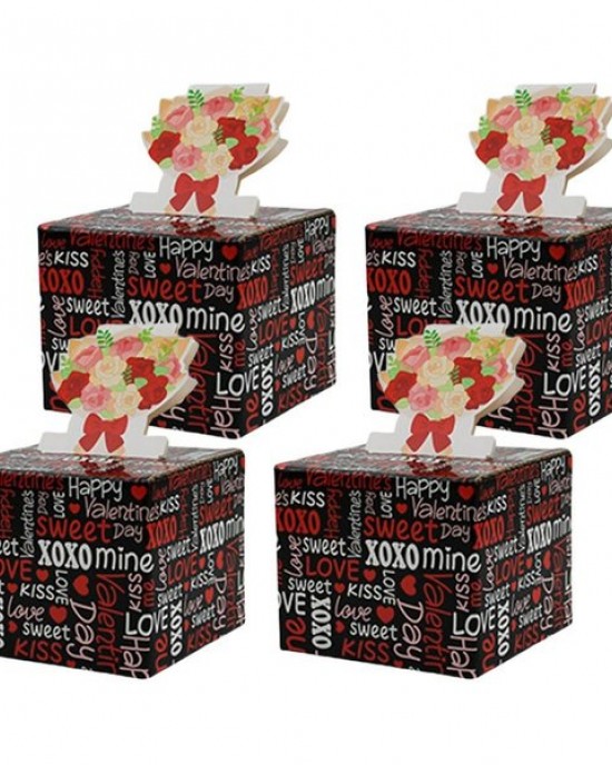Pack Of 4 Valentine's Day Money Box Surprise Cash Gift Holders for Girlfriend Wife Unique