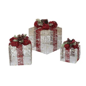 Wrought Iron Gift Box Ornament Pack of 3 Household Shopping Mall Restaurant Room