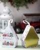 Pack of 6 Holiday Gift Boxes Tin House Shaped Tinplate Candy Storage Containers
