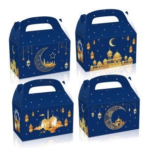 24pcs Eid Mubarak Gift Box with Handle Wedding Birthday Party Favor