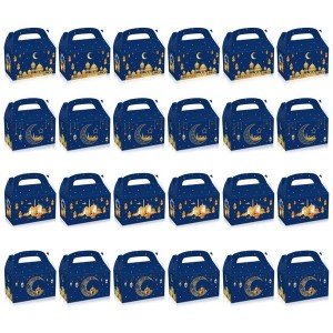 24pcs Eid Mubarak Gift Box with Handle Wedding Birthday Party Favor
