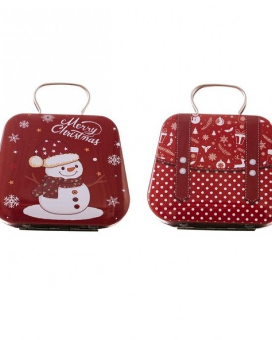 Christmas Tin Candy Box With Handle Festival Holiday Gift Storage Gift Container