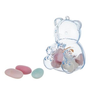 12Pcs Bear Themed Boxes for Sweets and Gift Clear Storage Container for Wedding Candy