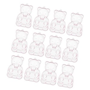 12Pcs Bear Themed Boxes for Sweets and Gift Clear Storage Container for Wedding Candy