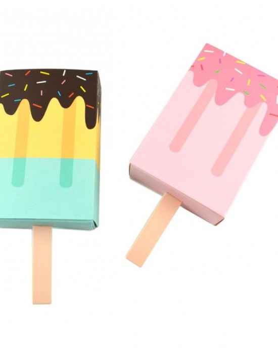 Ice Cream Shape Candy Boxes 50pcs/set Wedding Party Favor Gift Box for Baby Shower 3f4d