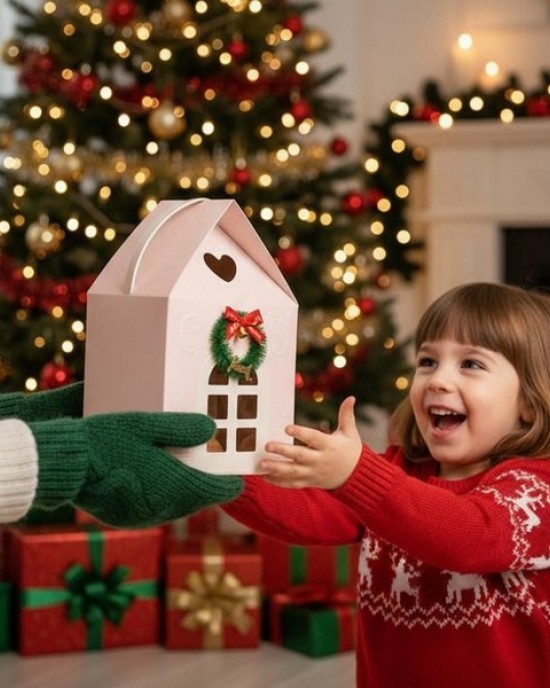 Christmas Wonderland Cottage Gift Box, House Shaped Gift Box - Ideal Gifts and Enjoyment