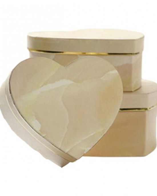 3xHeart-shape Gift Box Marble Candy Packing for Case Jewelry Necklace Ring Organ