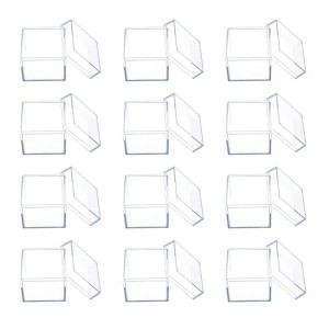 12pcs Clear Acrylic Square Cube Candy Box Treat Gift Boxes Containers for Wedding Party bdea