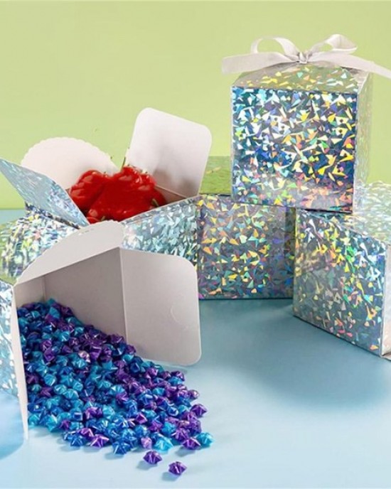 Pack Of 10 Color Glittering Gift Boxes For Weddings Birthday And Party Elegant