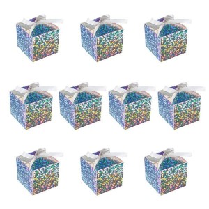 Pack Of 10 Color Glittering Gift Boxes For Weddings Birthday And Party Elegant