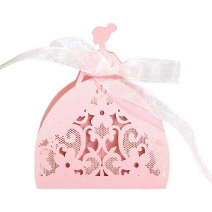 100pcs Flower Lace Hollow Candy Boxes Wedding Party Favor Box Chocolate Gift Box for