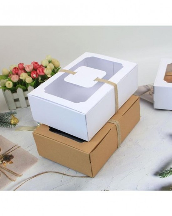 Sturdy Gift Box Cake Candy Boxes for Birthdays Weddings Celebrations See Through Top