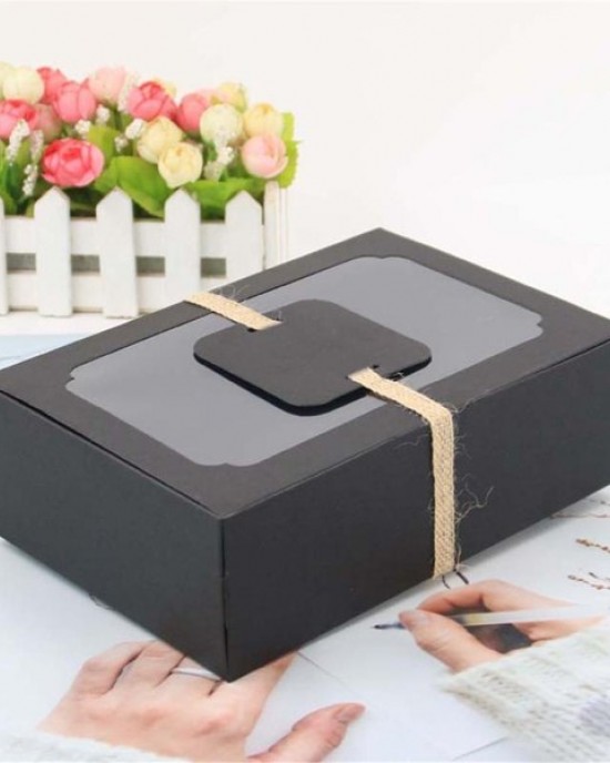Sturdy Gift Box Cake Candy Boxes for Birthdays Weddings Celebrations See Through Top