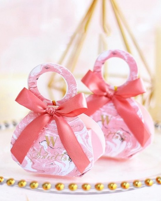 50Pcs Wedding Candy Box with ribbon candy packaging boxes wedding souvenirs Birthday