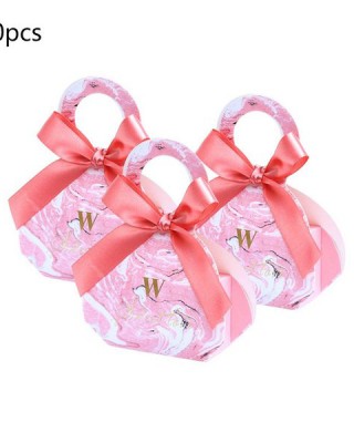 50Pcs Wedding Candy Box with ribbon candy packaging boxes wedding souvenirs Birthday