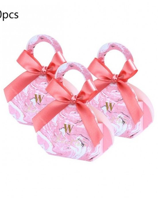 50Pcs Wedding Candy Box with ribbon candy packaging boxes wedding souvenirs Birthday