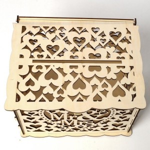 DIY Wedding Gift Mr & Mrs Wooden Card Money Box for Case With Lock Rustic Beauti