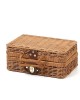 Handwoven Rattan Storage Box | Vintage Gift Box with Handle for Wedding Favors & Home