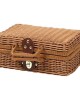 Handwoven Rattan Storage Box | Vintage Gift Box with Handle for Wedding Favors & Home