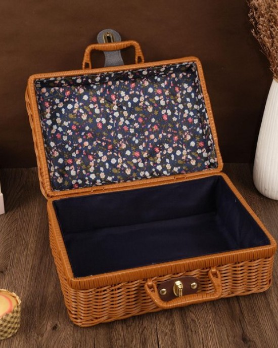Vintage Rattan Storage Box | Elegant Gift Packaging for Weddings and Special Occasions