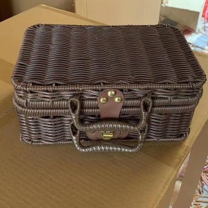Sturdy Woven Rattan Gift Box with Iron Frame | Handmade Holiday Present Packaging for