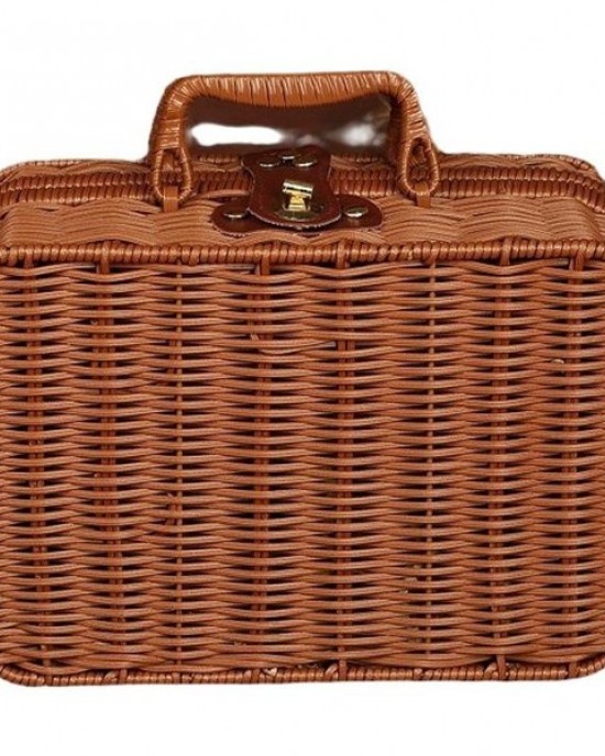 Sturdy Woven Rattan Gift Box with Iron Frame | Handmade Holiday Present Packaging for