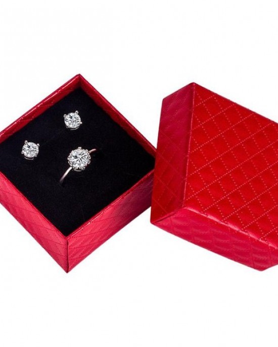 Elegant Jewelry Box for Rings Earrings Necklaces | Square Gift Packaging Case