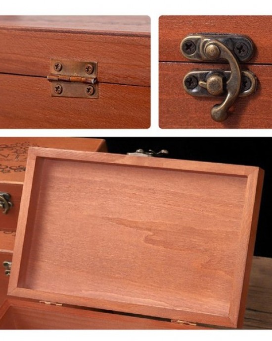 Retro Jewelry Gift Storage Box and Home Decor with Hinged Lid Torage Container