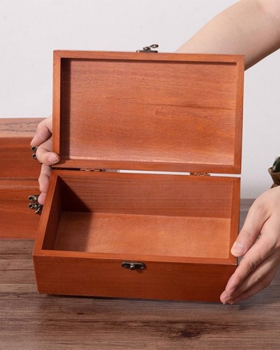 Retro Jewelry Gift Storage Box and Home Decor with Hinged Lid Torage Container