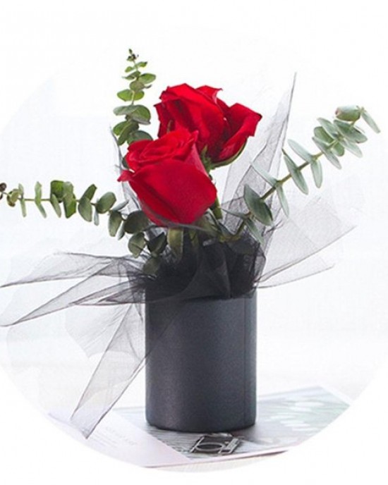 Small Cardboard Flower Packaging Box Mini Round Cylinder Paper Flowers Hug Bucket Vase