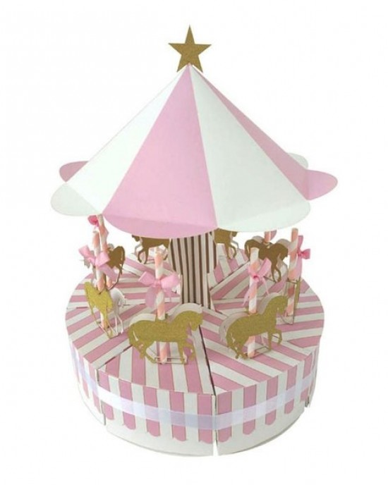 Carousels Gift Box Cake Baby Shower Candy Box Paper Wedding Birthday Party Decor
