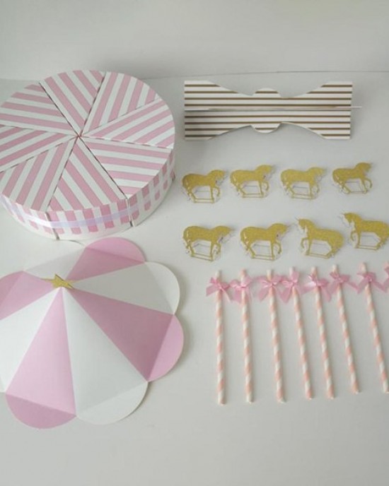 Carousels Gift Box Cake Baby Shower Candy Box Paper Wedding Birthday Party Decor