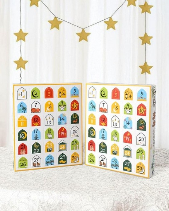 5Pieces Eid Countdown Gift Boxes Fashion Party Charm Box Paper Eid Advent Box