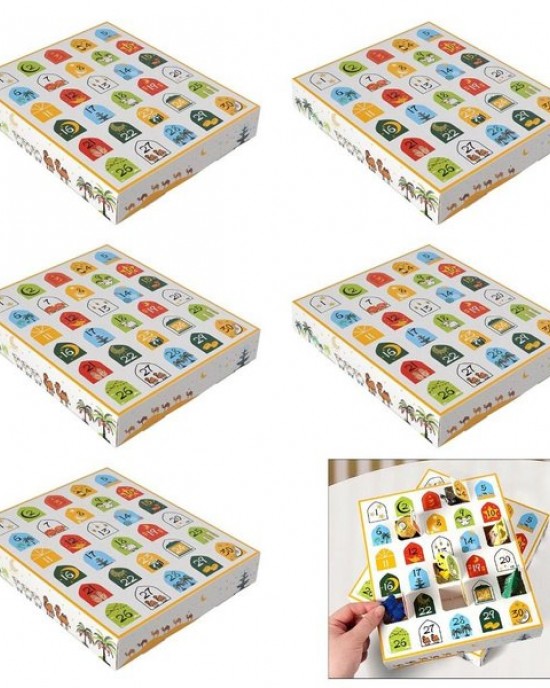 5Pieces Eid Countdown Gift Boxes Fashion Party Charm Box Paper Eid Advent Box