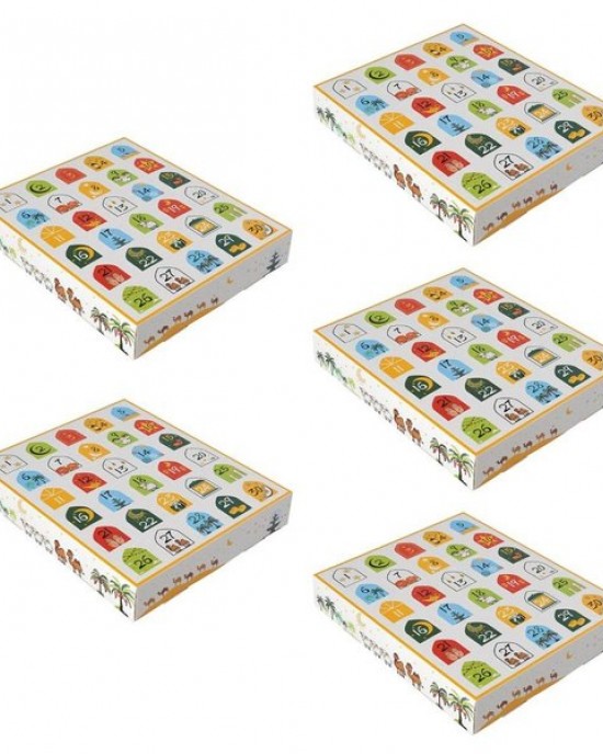 5Pieces Eid Countdown Gift Boxes Fashion Party Charm Box Paper Eid Advent Box