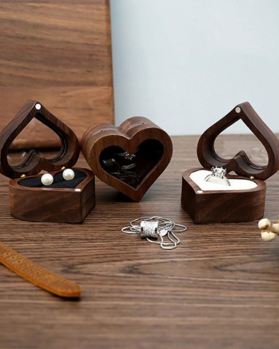 Ring Storage Box Wooden Box Proposal Engagement Wedding Ceremony Birthday Gift
